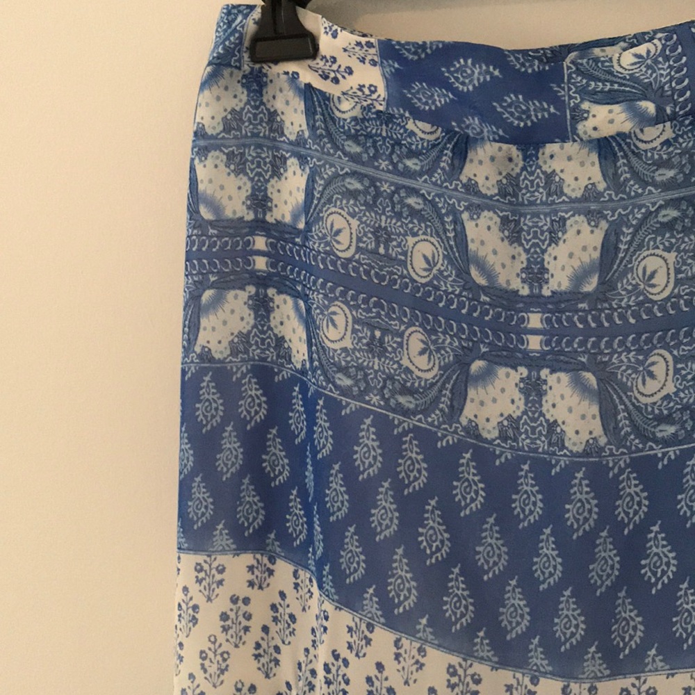 SMYM Maxi Skirt- blue and white